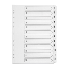 1-12 White PVC Dividers A4 64201