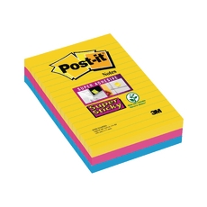 Post-It S/S Lined Notes Carnival Pk3