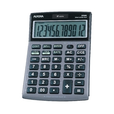 Aurora Grey/Black 12-dig Semi-Desk Calc DT661