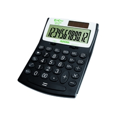 Aurora EcoCalc 12-Digit Calc Black