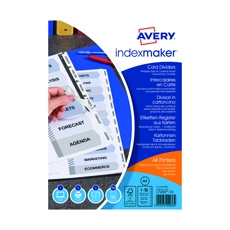 Avery Indexmaker Divider 10 Part A4 Unpunched 190gsm Card