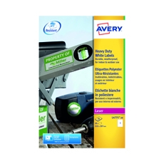 Avery Hvy Duty Lbls Wht 1L/Sh Bx 20