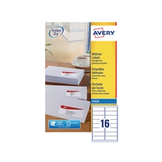 Avery Inkjet Labels 99.1x33.9 J8162-25  (^)