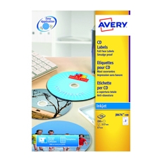 Avery CD DVD Inkjet Label Face QkDry P50