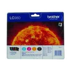 Brother LC980 B/C/M/Y Ink Value Pack Pk4 (^)