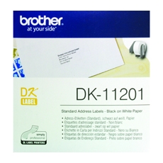 Brother DK11201 Black on White Address Label 29 x 90mm Pk400