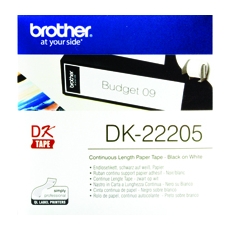 Brother DK22205 Black on White Continuous Label 62mm x 30.48m