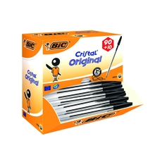 Bic Cristal Bpoint Med Blk Pk100