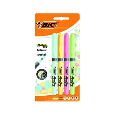 Bic Highlighter Grip Pastel Astd P4