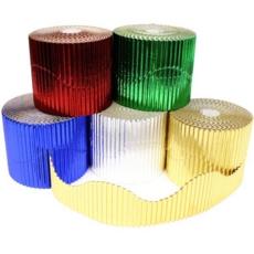 Corrugated Border Rolls 63mm X 10M Wavy Metallic