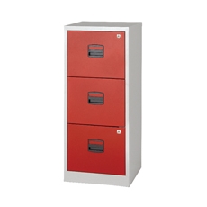 Bisley 3 Drw Home Filing Grey/Red