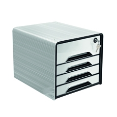 Smoove Secure 4Drawer mod W/Lock Wht