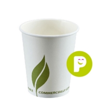 Single Wall 8oz Compostable Paper Cups Pk1000