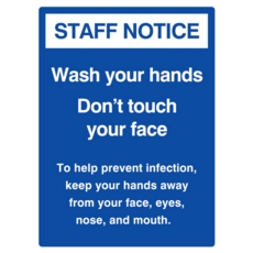 Covid Sign Hands / Face A3 400micron PVC