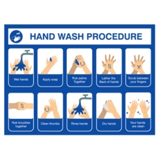 Covid Sign Hand Washing A3 400micron PVC