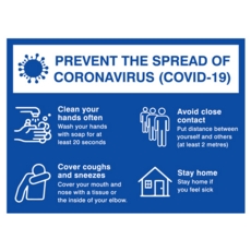 Covid Sign Preventing Spread A3 400micron PVC