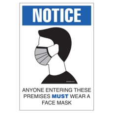 Covid Sign WEAR A MASK A3 400micron PVC