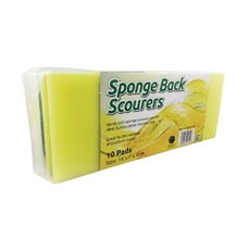 Sponge Scourers Pk10 Green/Yellow