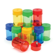 Pencil Sharpener Plastic Canister Single Hole Pk12