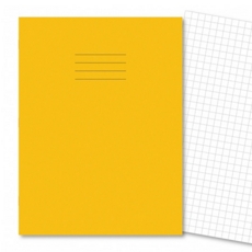 A4+ Exercise Books 10mm Sq 80pg Yellow