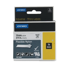 Dymo Rhino Nylon Tape 19mm Blk/Wht