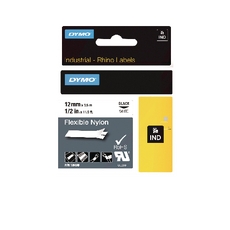 Dymo Rhino Nylon Tape 12mm Blk/Wht