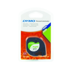 Dymo 91200 LetraTag Paper Tape Black on White 12mm x 4m