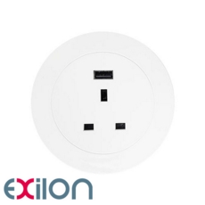 Exilon In-Desk Power, White