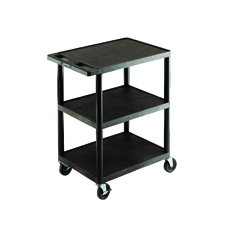 GPC 3 Shelf Service Trolley Black