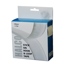 Halco Hook Loop Tape Roll 20mmx5m