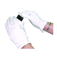 White Knitted Cotton Lge Gloves Pk10