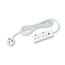 CED 2 Way 13amp Ext Lead Neon Wht 5 Mtr