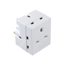 CED 3-Way Adaptor Fused 13 Amp White