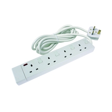 CED 4-Way Extension Lead White