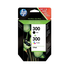 HP 300 Ink Cart 2-PkBlk/Tri Col CMY