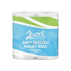 2Work Wht 2Ply Qltd Toilt Rl Pk40