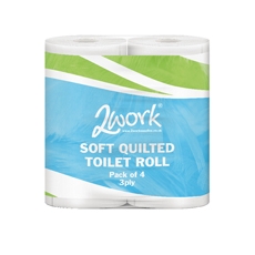 2Work Wht 3Ply Qltd Toilt Rl Pk40