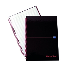 Black n Red Wire HB Notebook A4 Pk5