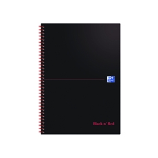 Black n Red Wire Notebook A4 Pk10