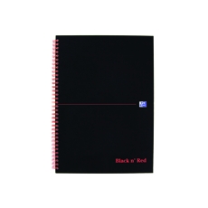 Black n Red HB Wire Sq Notebk A4 Pk5