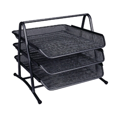 Q-Connect 3 Tier Letter Tray Black