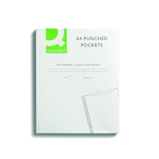 Q-Connect Punched Pocket Glass Pk100