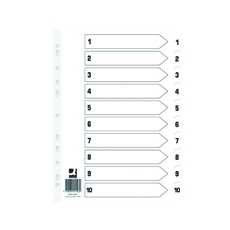 Q-Connect Index 1-10 Board Wht Pk25