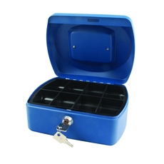 Q-Connect Blue 8 Inch Cash Box