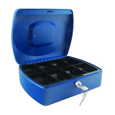 Q-Connect 10 Inch Blue Cash Box