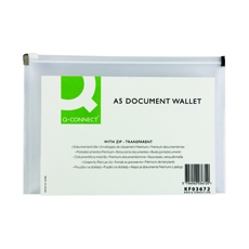 Q-Connect Doc Zip Wallet A5 Pk10