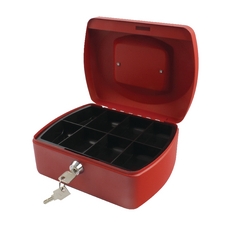 Q-Connect Red 8 Inch Cash Box