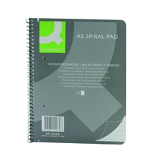 Q-Connect Ruled Spiral SC Pad A5 Pk5