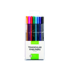 Q-Connect Tria Fineliners Ast Pk8