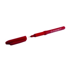 Q-Connect Finelnr Pen 0.4mm Red Pk10